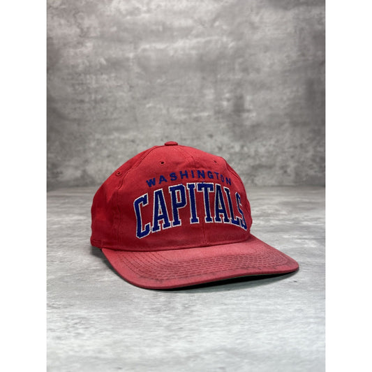 Vintage 90s Washington Capitals NHL Starter Arc Spellout Snapback Hat OSFA