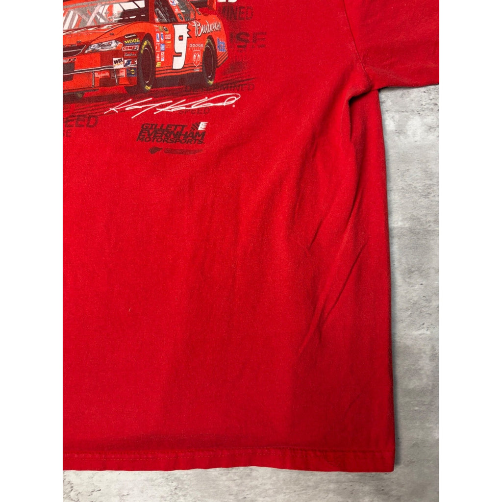 Vintage Kasey Kane #9 Nascar Bud Racing Graphic Spellout T-Shirt Size XL
