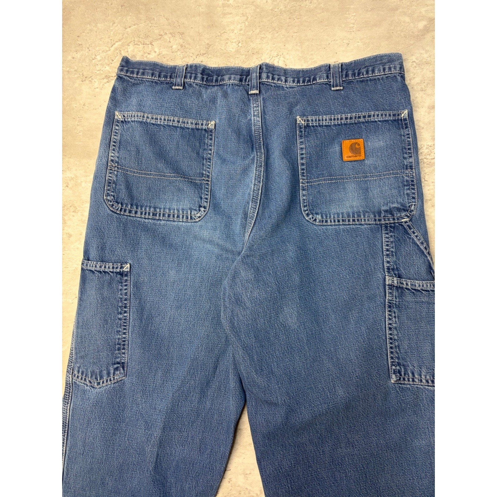 Vintage Carhartt Dungaree Fit Six Pocket Medium Wash Denim Pants Size 36