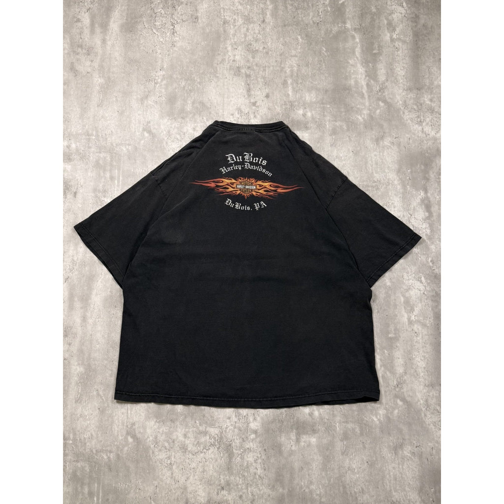 Vintage Harley Davidson Classic Logo Wing Graphic Black T-Shirt Size 3XL