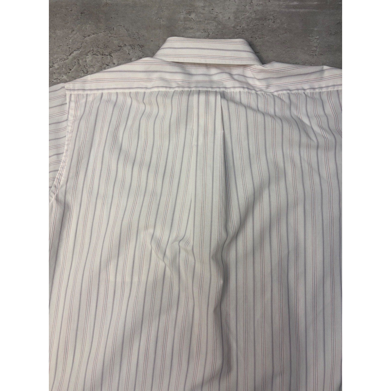 Stafford Striped Single Pocket Reworked Cropped Button Up Shirt Size Large