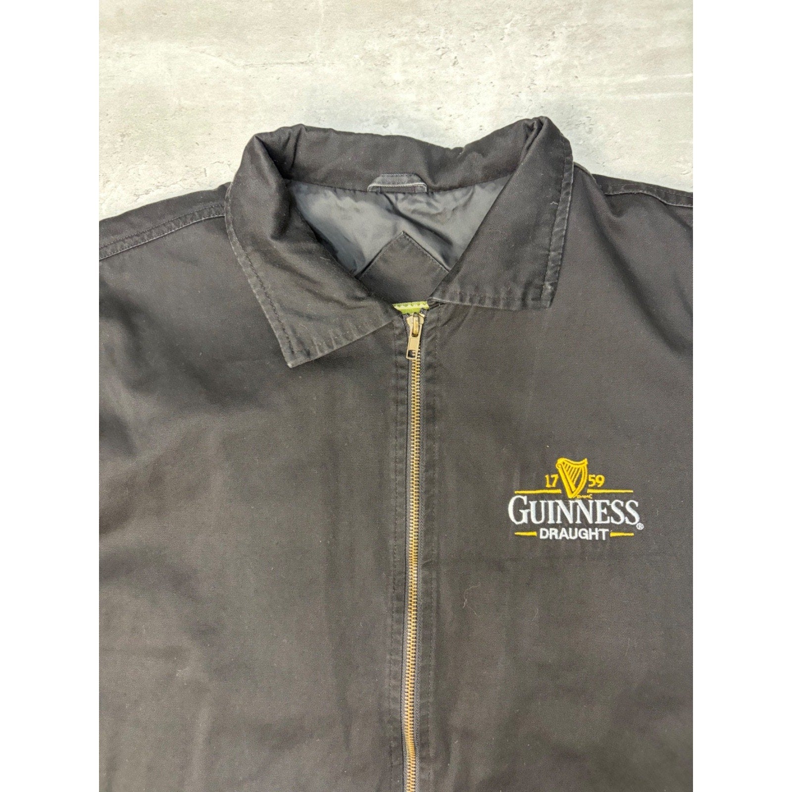 Vintage Guinness Embroidered Logo Collared Jacket Size XL