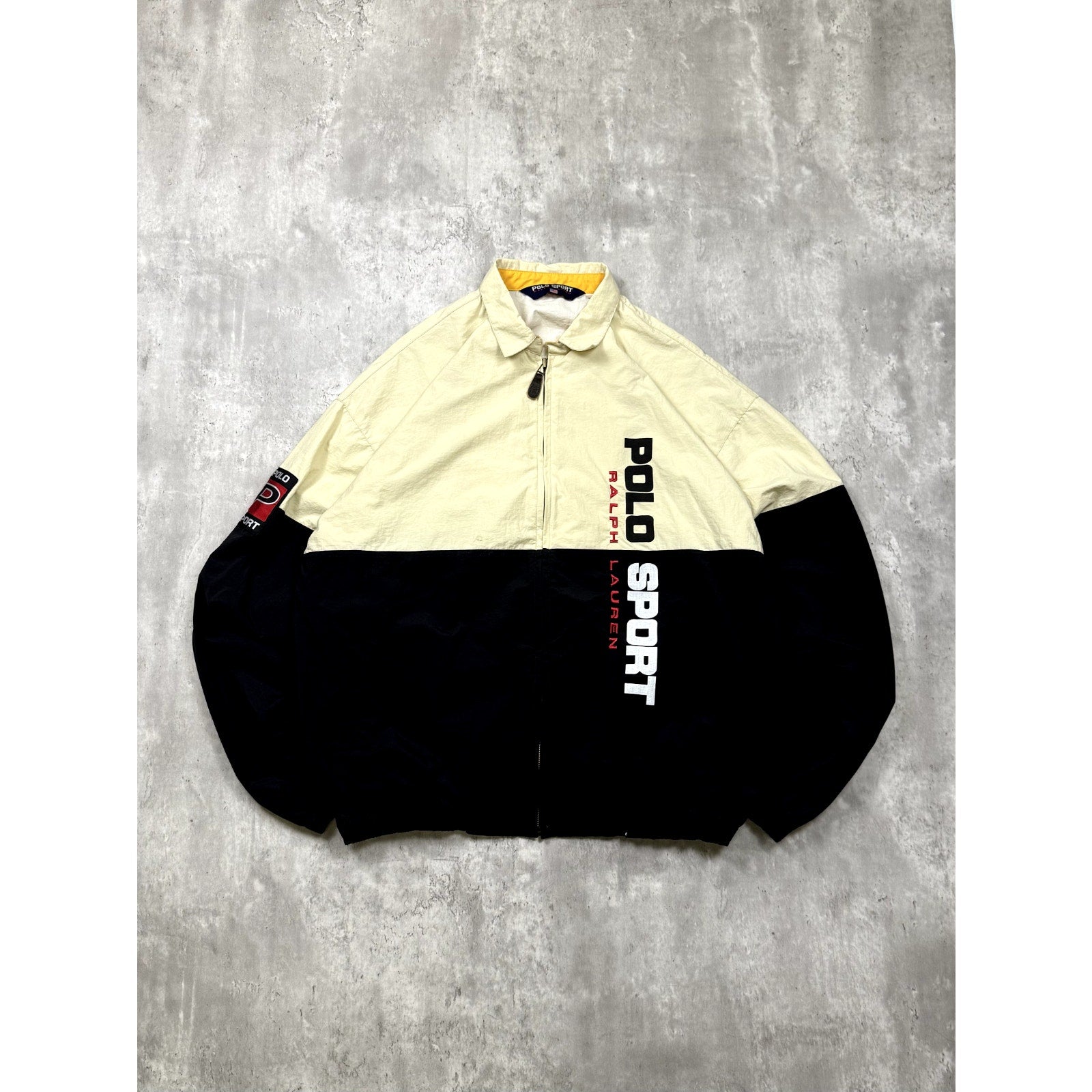 Vintage 90s Polo Sport Ralph Lauren Two Tone Windbreaker Jacket Size XL