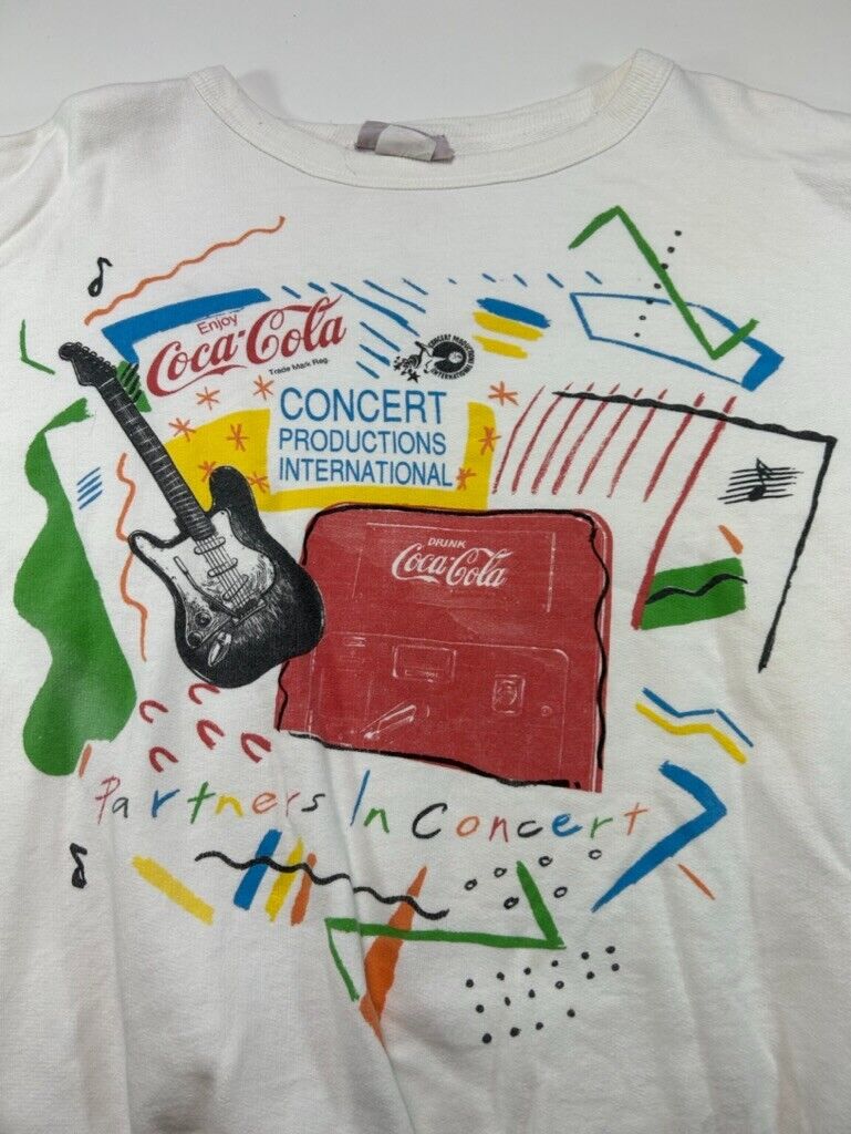 Vintage 90s Coca-Cola Partners in Concert Music Graphic Sweatshirt Size XL