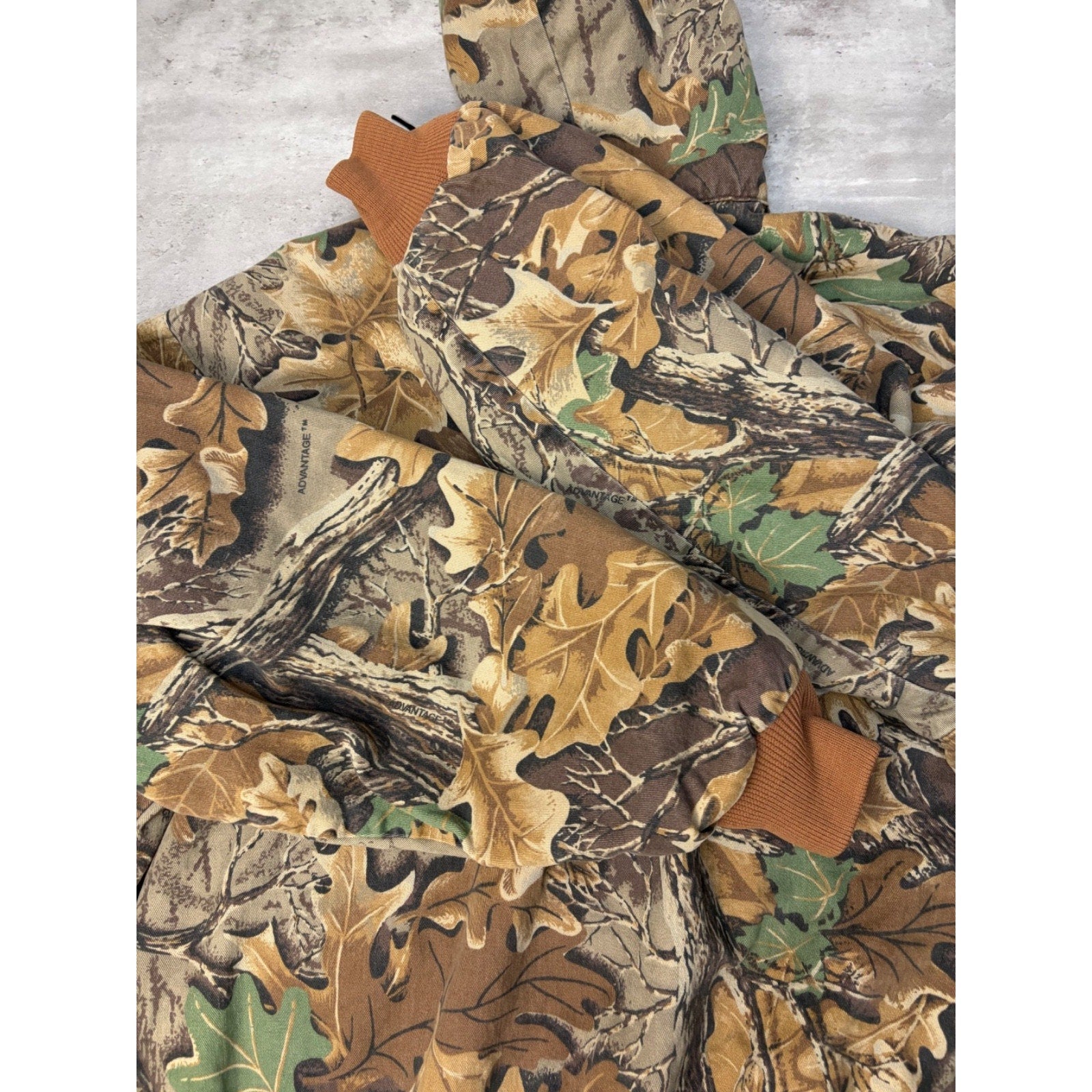 Vintage Walls Thermal Lined Advantage Tree Camo Full Zip Hooded Jacket Size 2XL