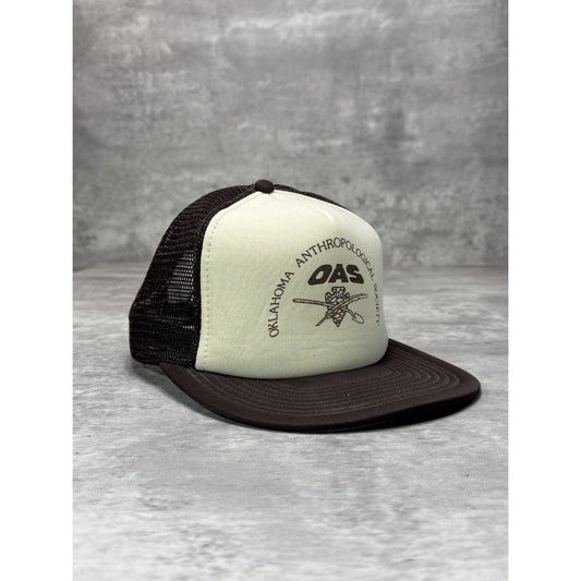 Vintage 80s Oklahoma Anthropological Society Trucker Snapback Hat OSFA