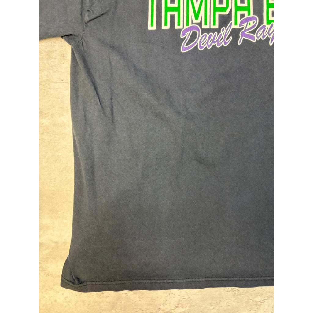Vintage 1997 Tampa Bay Devil Rays MLB Graphic Spellout T-Shirt Size XL