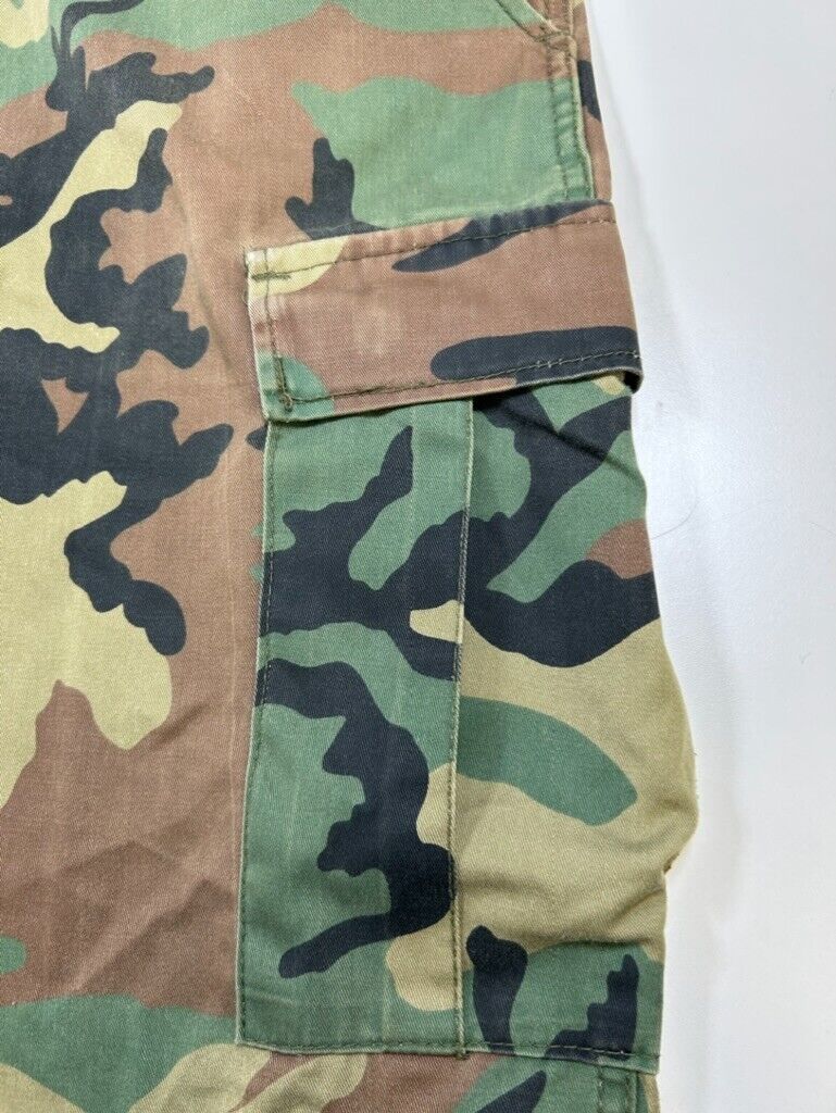 Vintage 90s Military Issue Woodland Camo Tactical Cargo Pants Size 38W