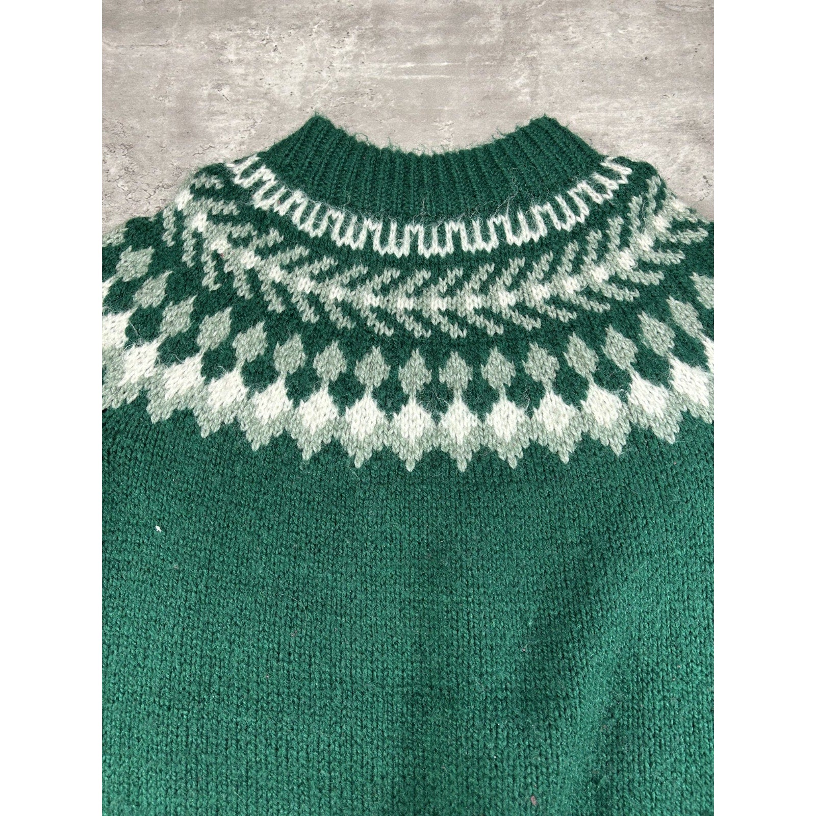 Vintage Heavyweight Geometric Striped Pullover Ribbed Sweater Size XL
