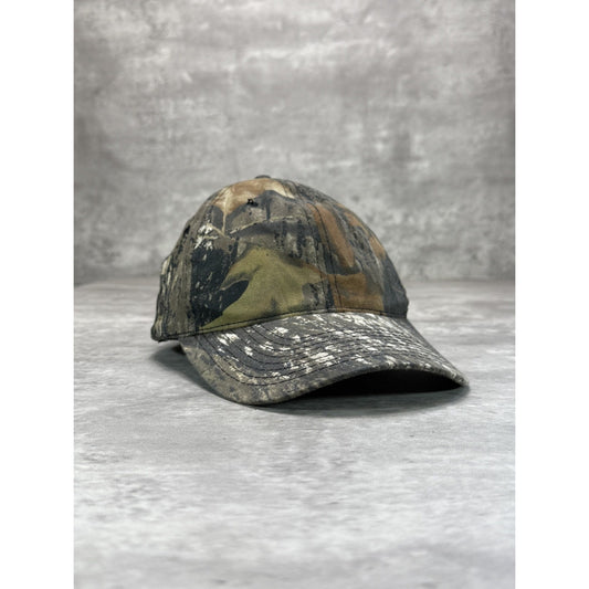 Vintage 90s RedHead Tree Camo Hunting Snapback Hat OSFA Green/Brown