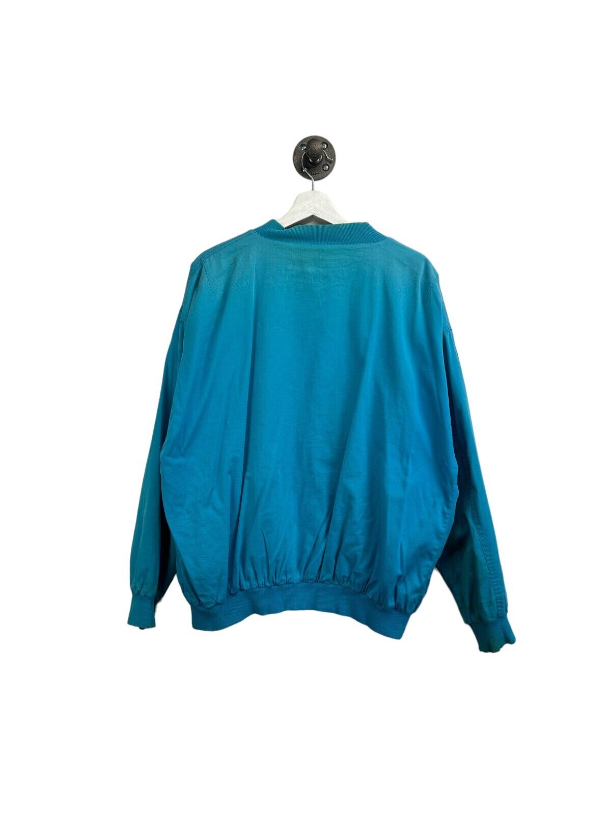 Vintage 80s Adidas Embroidered Trefoil Full Zip Bomber Jacket Size Large Blue