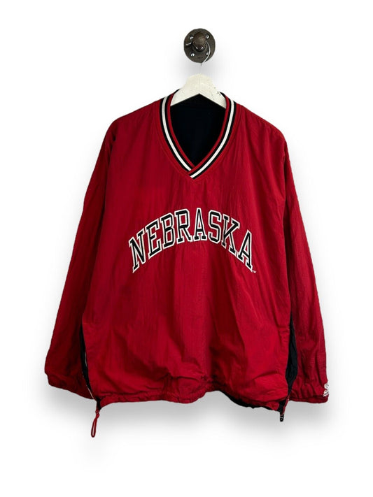 Vintage 90s Nebraska Cornhuskers NCAA Reversible Pullover Starter Jacket Sz XL