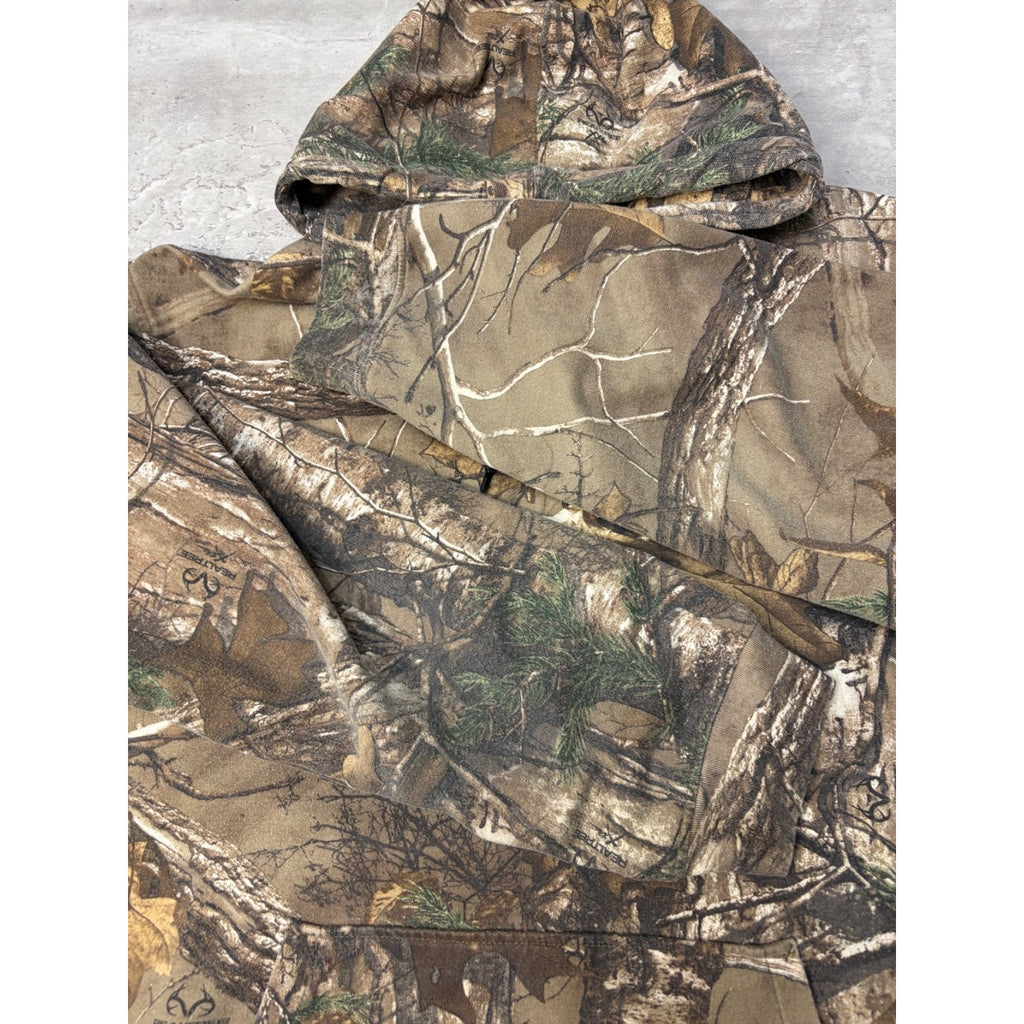 Vintage Realtree Xtra Tree Camo Hooded Hunting Sweatshirt Size Large