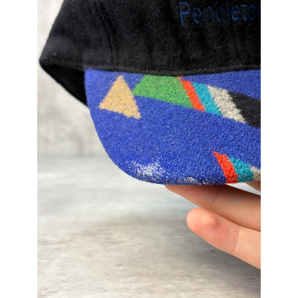Vintage Pendleton Embroidered Spellout Aztec Brim Western Strapback Hat OSFA