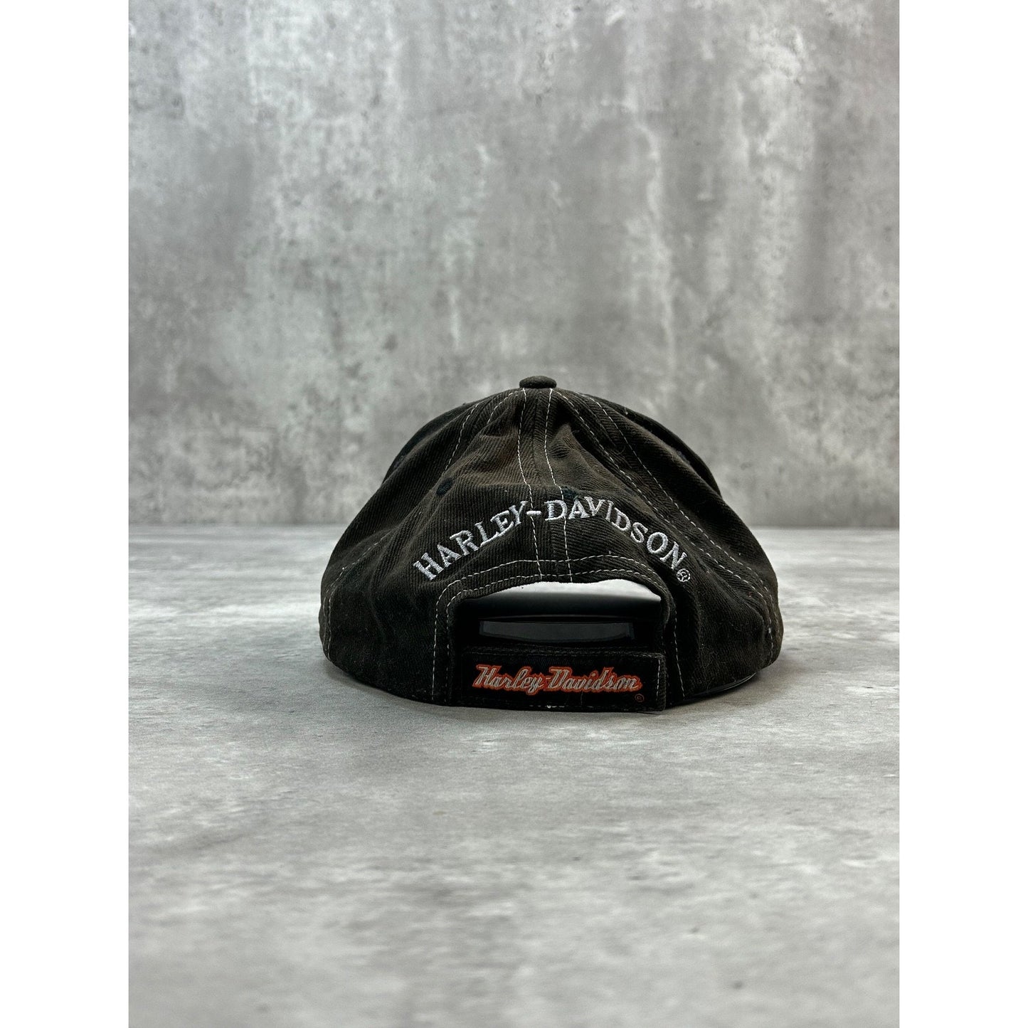 Vintage 2000s Harley Davidson Embroidered Winged Logo Strapback Hat OSFA