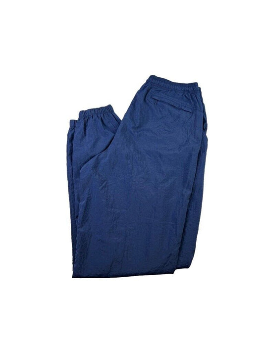 Vintage 90s Nike Embroidered Swoosh Nylon Windbreaker Pants Size 28W Blue