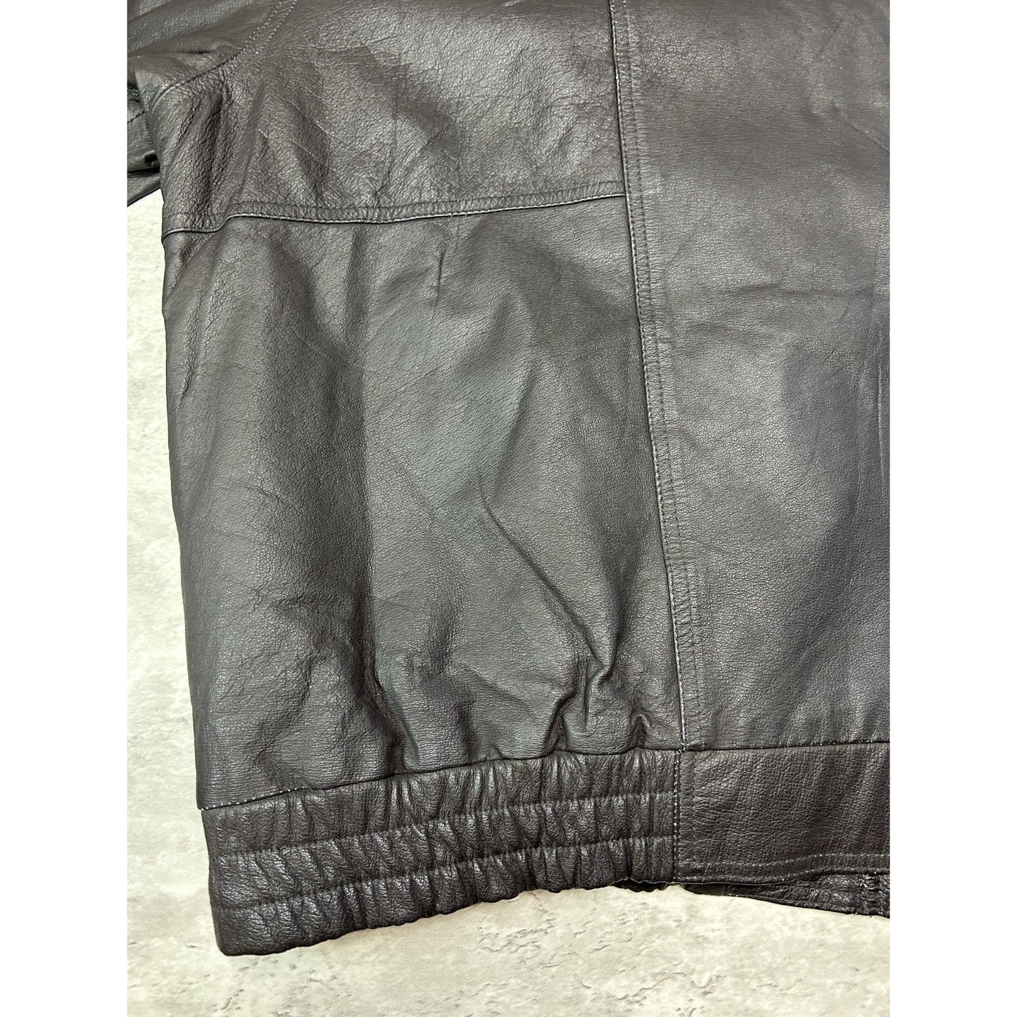 Vintage Cherokee Full Zip Leather Bomber Jacket Size 2XL Black