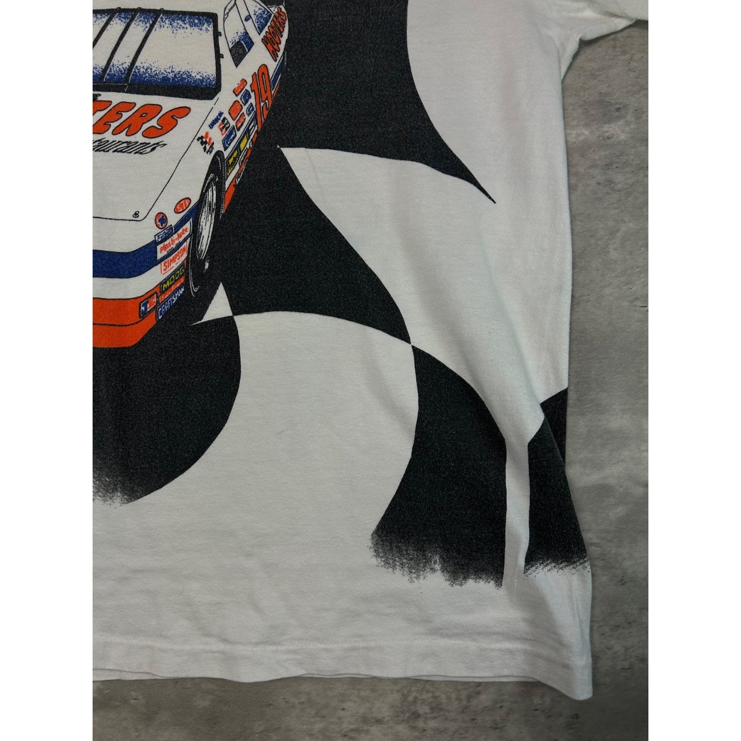 Vintage Loy Allen Jr #19 Hooters Racing Nascar All Over Print T-Shirt Size Large