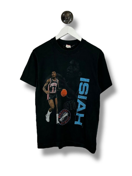 Vintage 90s Isiah Thomas Detroit Pistons NBA Player Graphic T-Shirt Size Medium