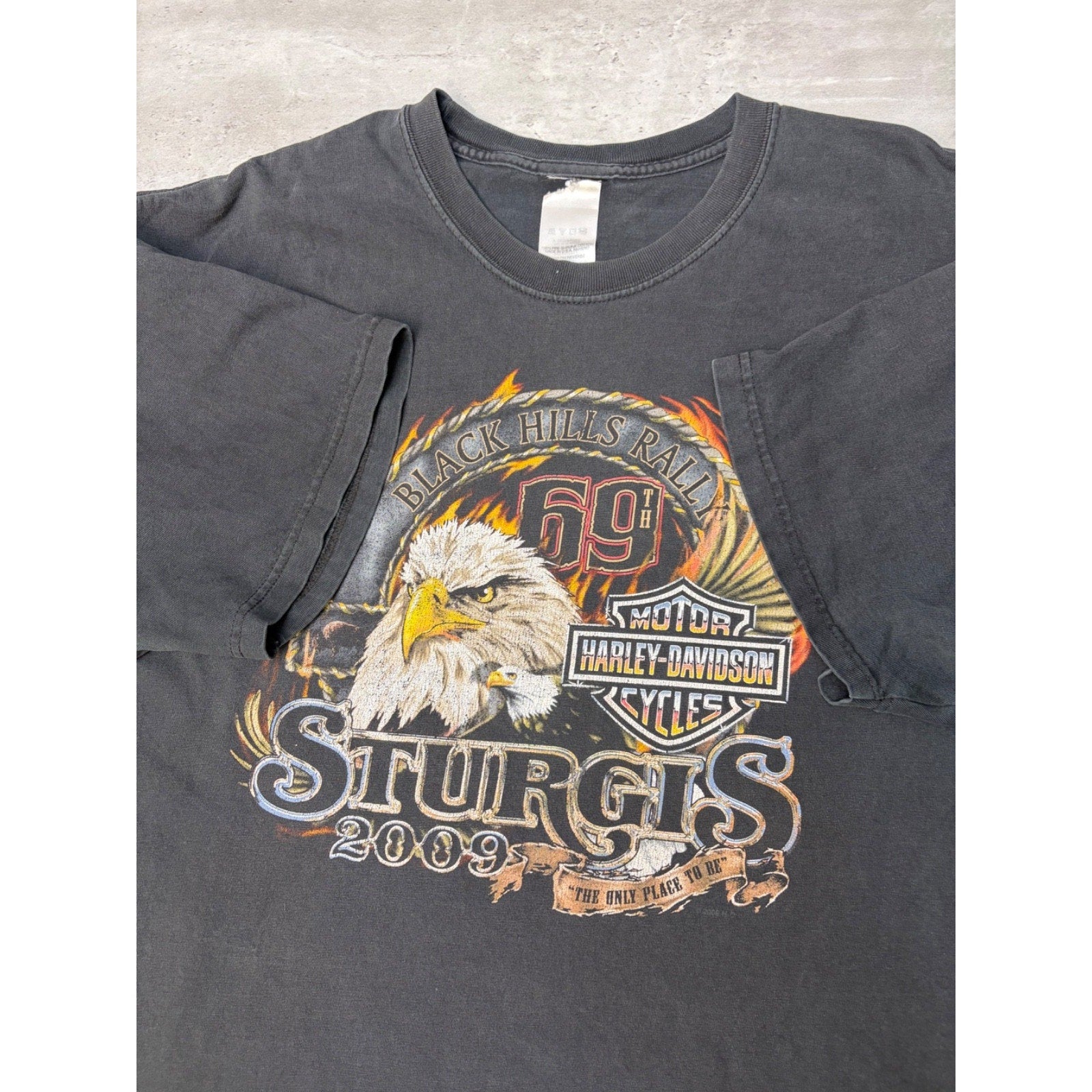 Harley Davidson Sturgie Black Hilly Rally Eagle Graphic T-Shirt Size 2XL