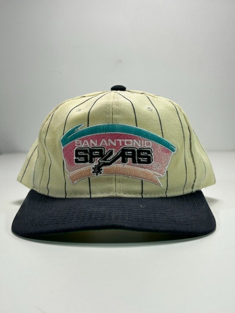 Vintage San Antonio Spurs Embroidered Pinstripes Starter Snapback Hat OSFA