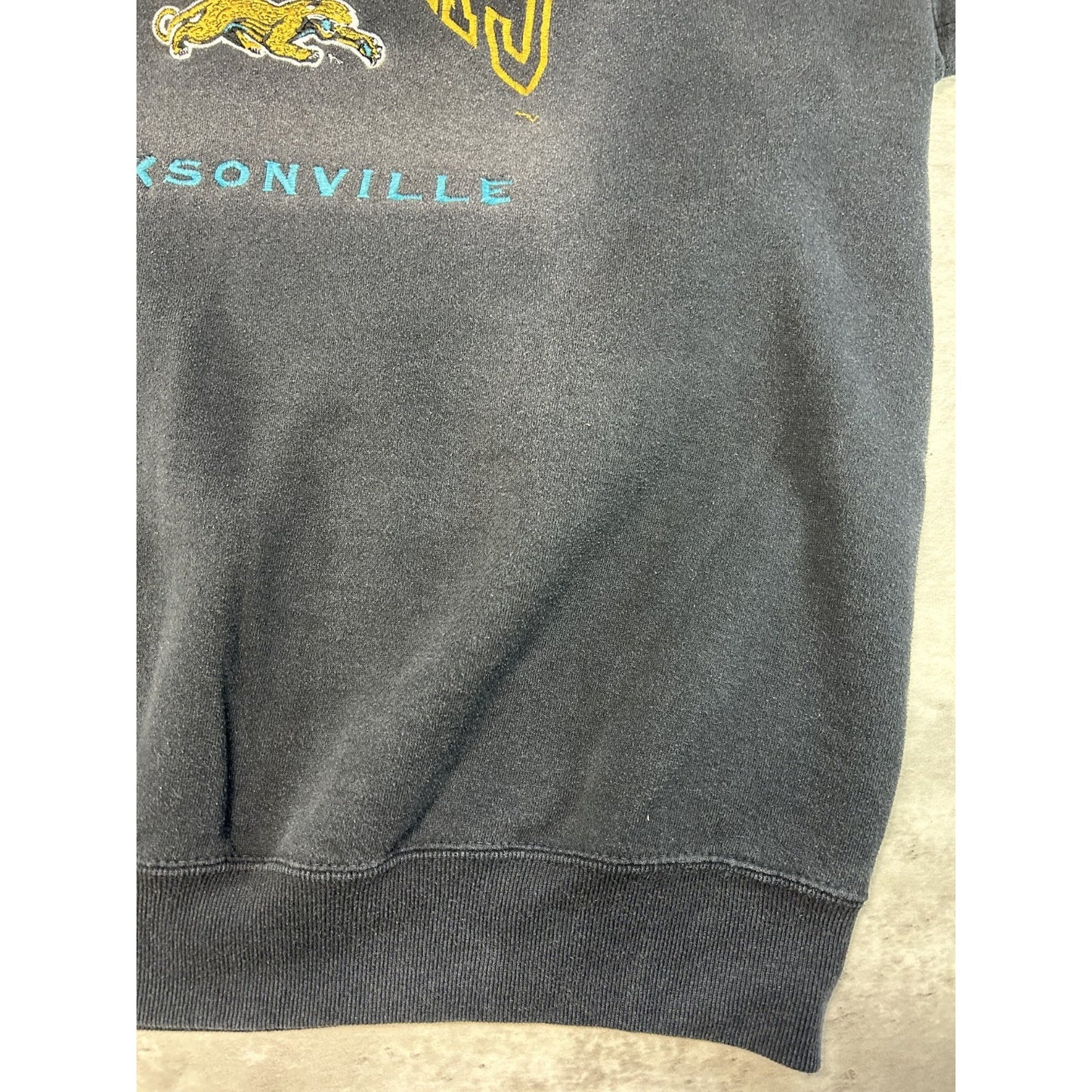 Vintage 90s Jacksonville Jaguars NFL Embroidered Spellout Logo Sweatshirt Sz XL