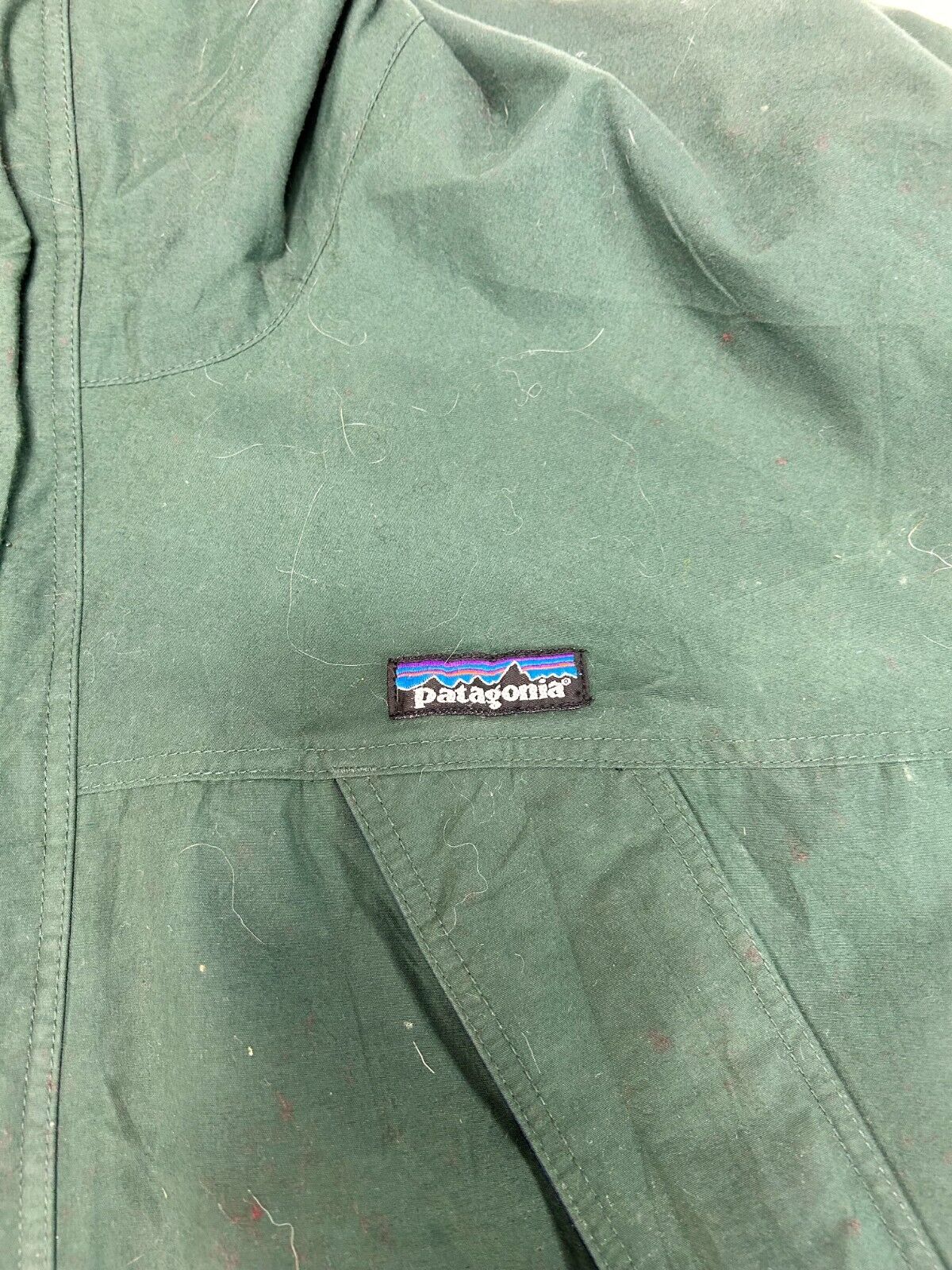 Vintage 80s/90s Patagonia Nylon Full Zip Cinched Long Jacket Size Medium Green