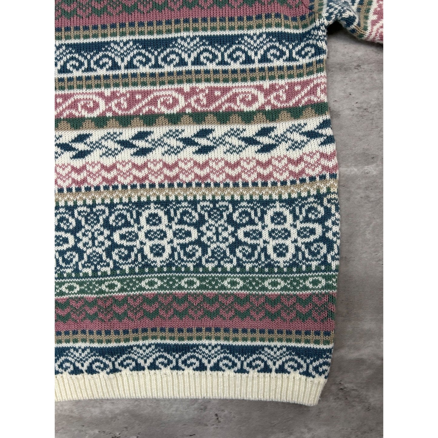 Vintage 90s Women's Alfred Dunner Abstract Striped Collared Knit Sweater Large