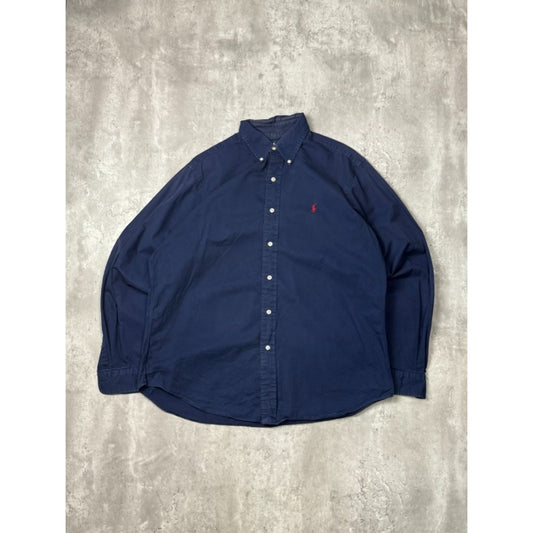 Vintage Polo Ralph Lauren Embroidered Pony Long Sleeve Button Up Shirt Sz Large