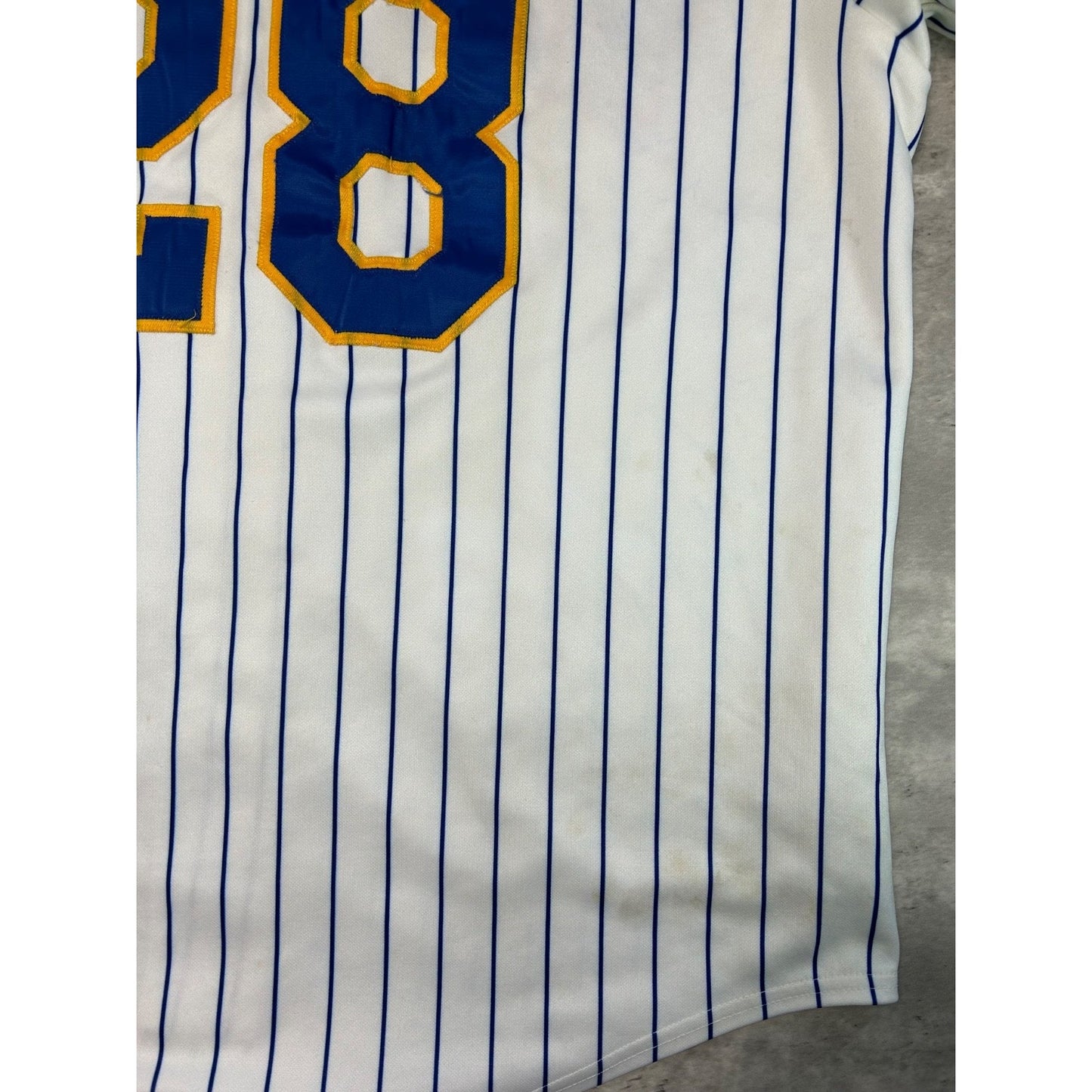 Vintage Prince Fielder #28 Milwaukee Brewers MLB Pinstripe Jersey Size XL