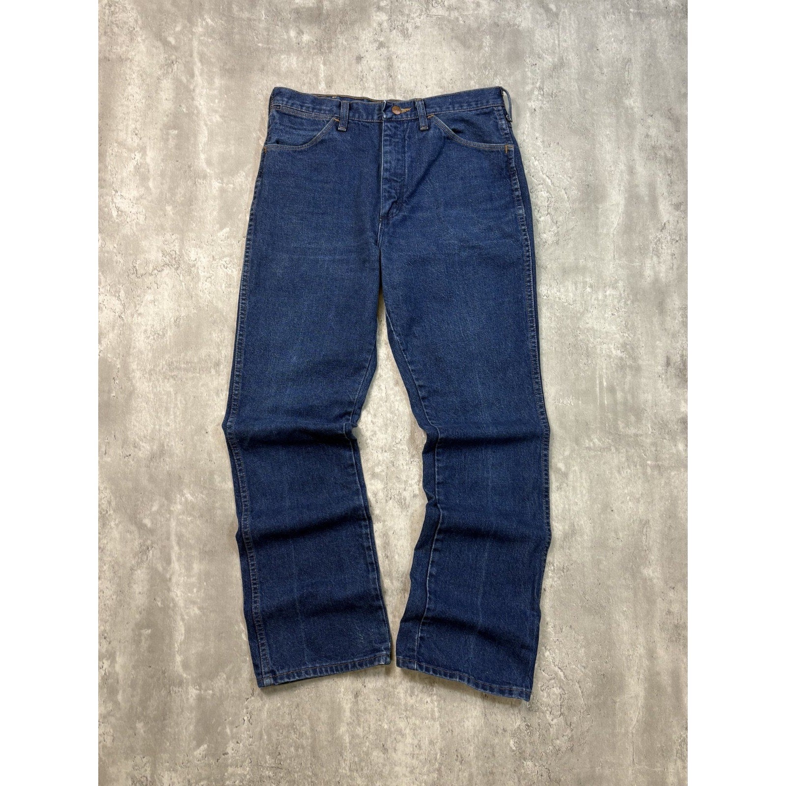 Vintage 80s Wrangler Western Style Dark Wash Denim Pants Size 32