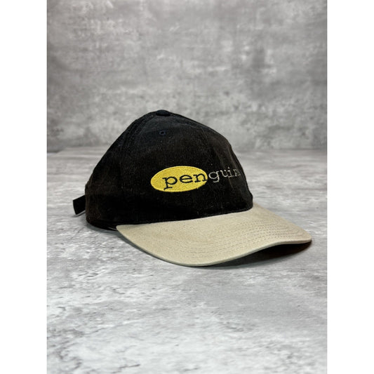 Vintage 90s Pittsburgh Penguins NHL Corduroy American Needle Strapback Hat OSFA