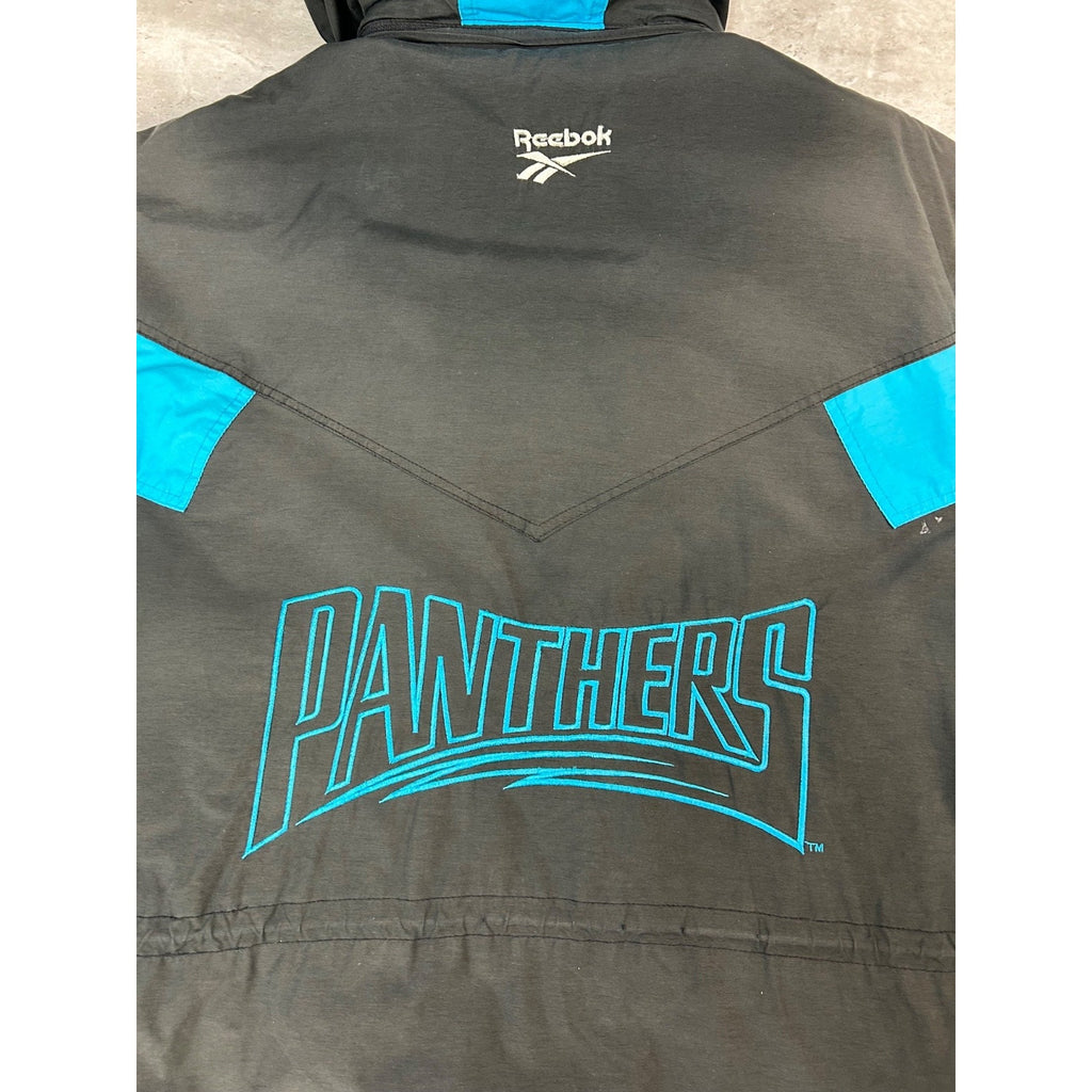 Vintage 90s Carolina Panthers NFL Reebok Insulated Long Jacket Jacket Size XL