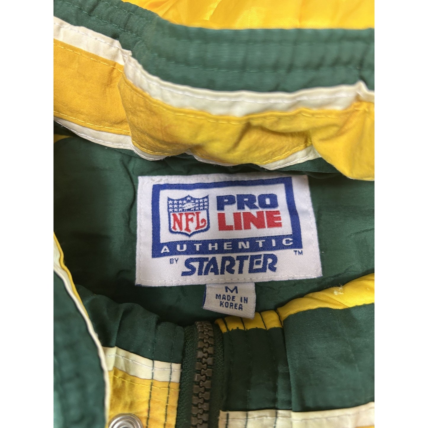 Vintage 90s Green Bay Packers NFL Embroidered Full Zip Starter Jacket Sz Medium
