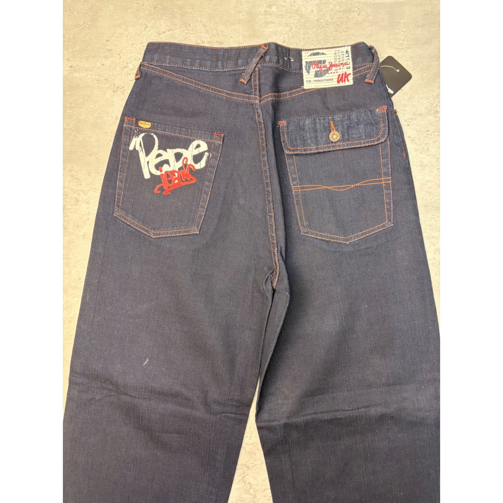 Vintage Y2K Womens Pepe Jeans Graffiti Graphic Dark Wash Denim Pants