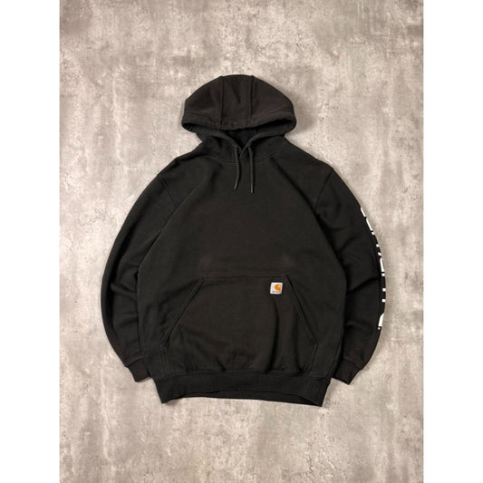 Vintage Carhartt Workwear Sleeve Spellout Pullover Hooded Sweatshirt Size Medium