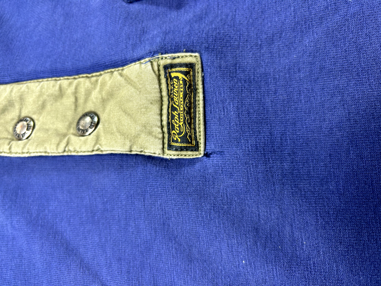 Vintage 90s Polo Ralph Lauren 1/4 Zip Pocket Sweatshirt Size XL Blue