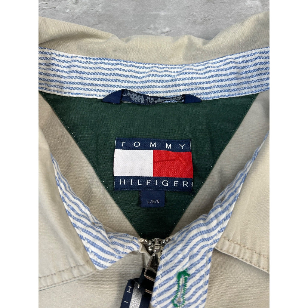 Vintage Tommy Hilfiger Embroidered Crest Harrington Jacket Size Large