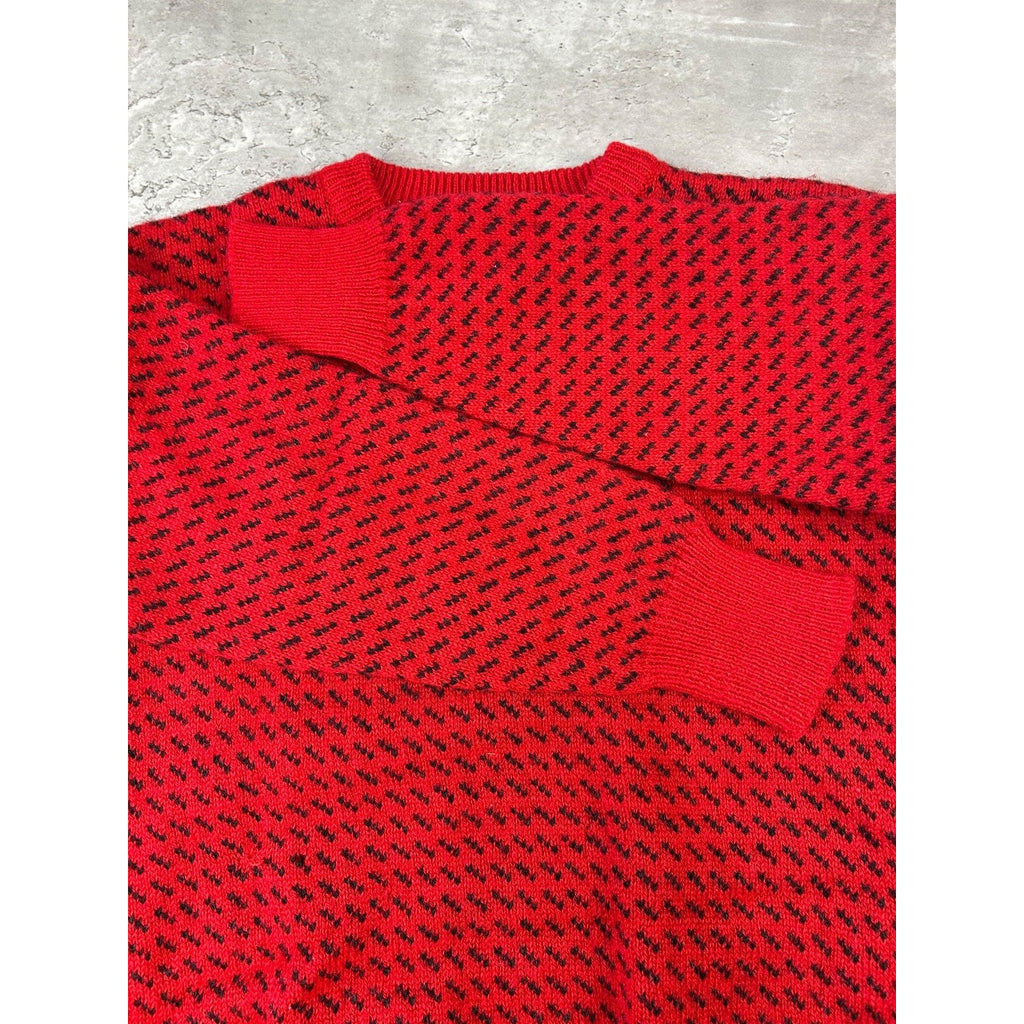 Vintage 90s Woolrich Checkered Print Pullover Ribbed Sweater Size Medium