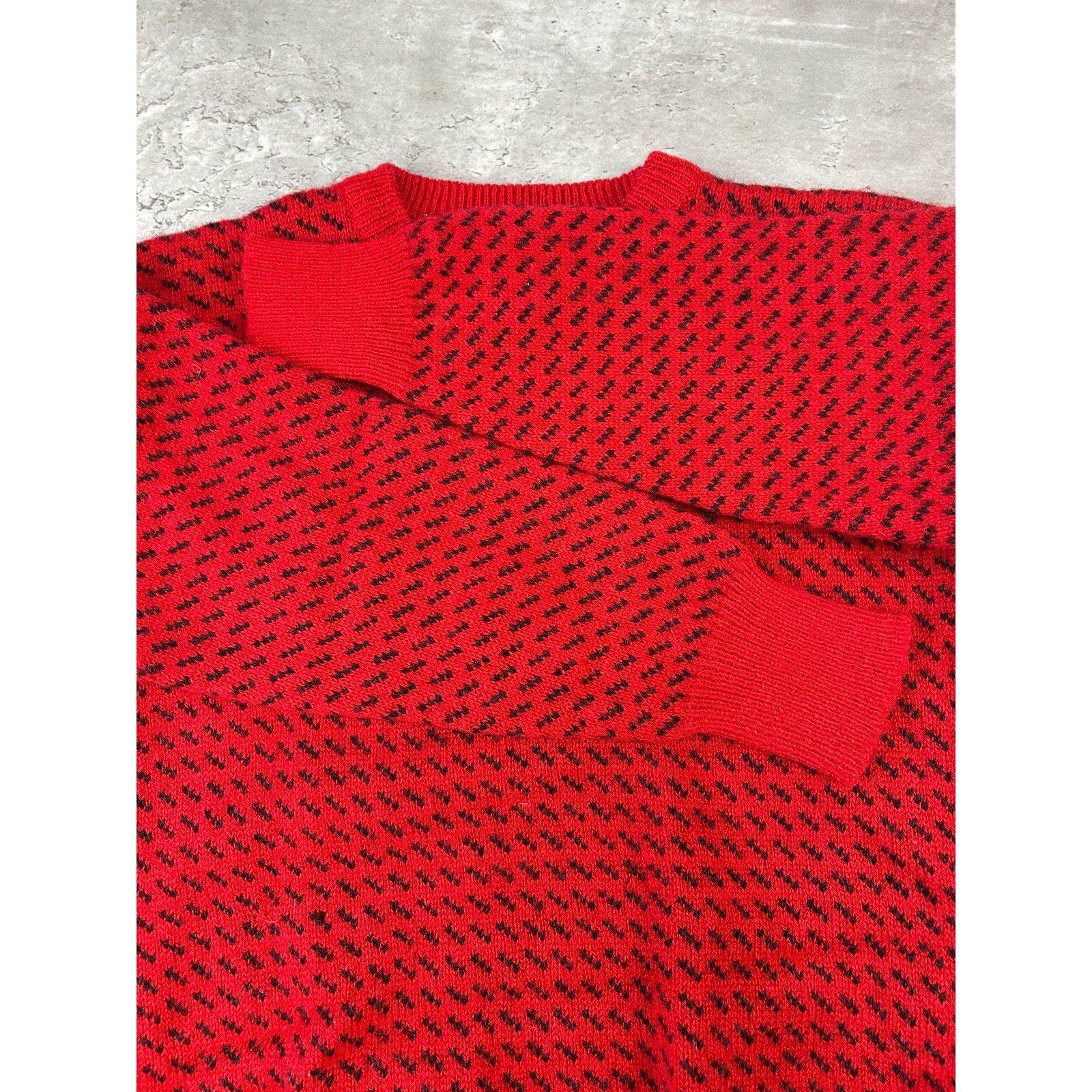 Vintage 90s Woolrich Checkered Print Pullover Ribbed Sweater Size Medium