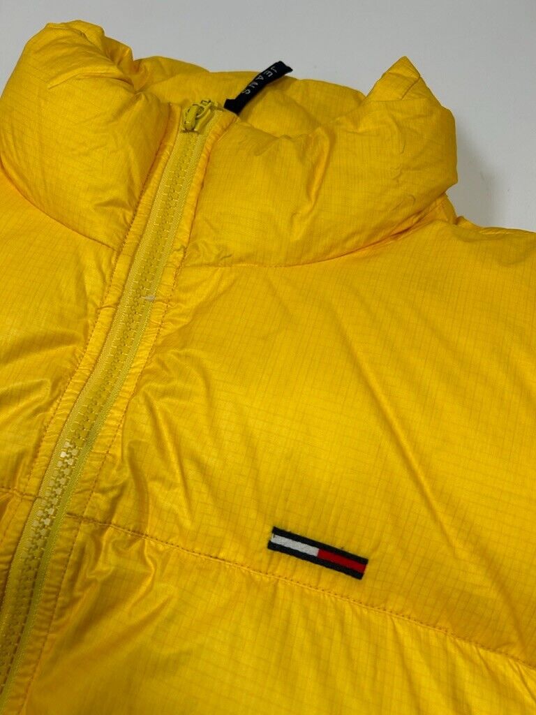 Vintage Tommy Hilfiger Jeans Down Insulated Puffer Jacket Size XL Yellow