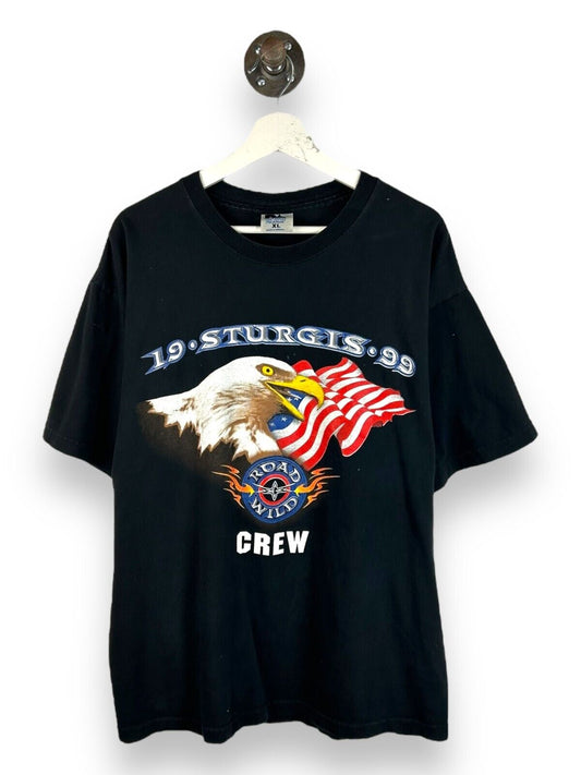 Vintage 1999 Sturgis Bald Eagle Biker Graphic T-Shirt Size XL Black 90s