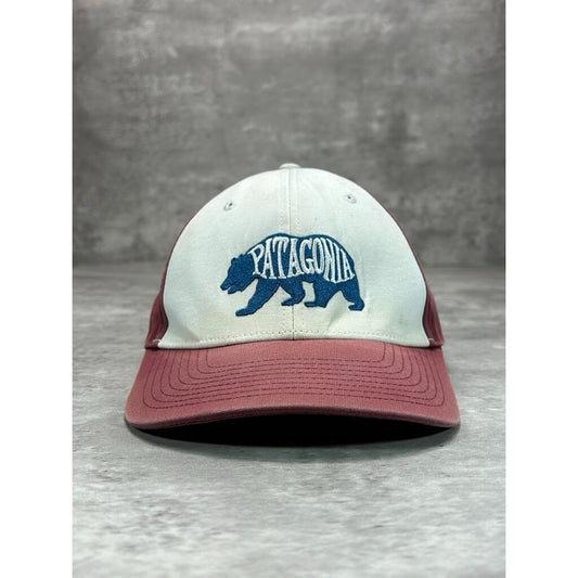 Patagonia Embroidered Bear Spellout Trucker Snapback Hat OSFA
