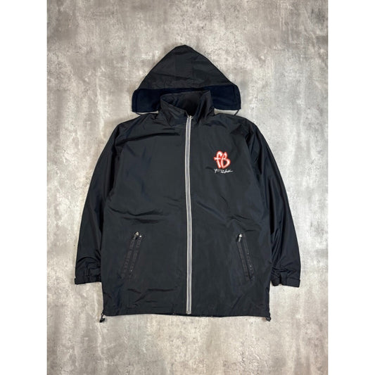 Vintage Y2K Fubu Embroidered Full Zip Hooded Nylon Long Jacket Size XXL