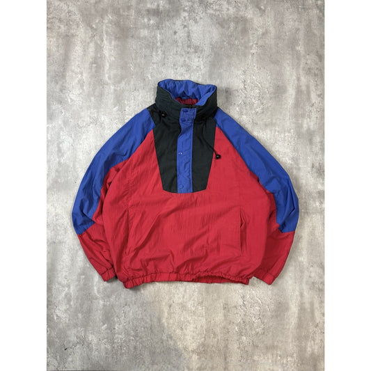 Vintage 90s Eddie Bauer 1/2 Zip Nylon Pullover Windbreaker Jacket Size Large