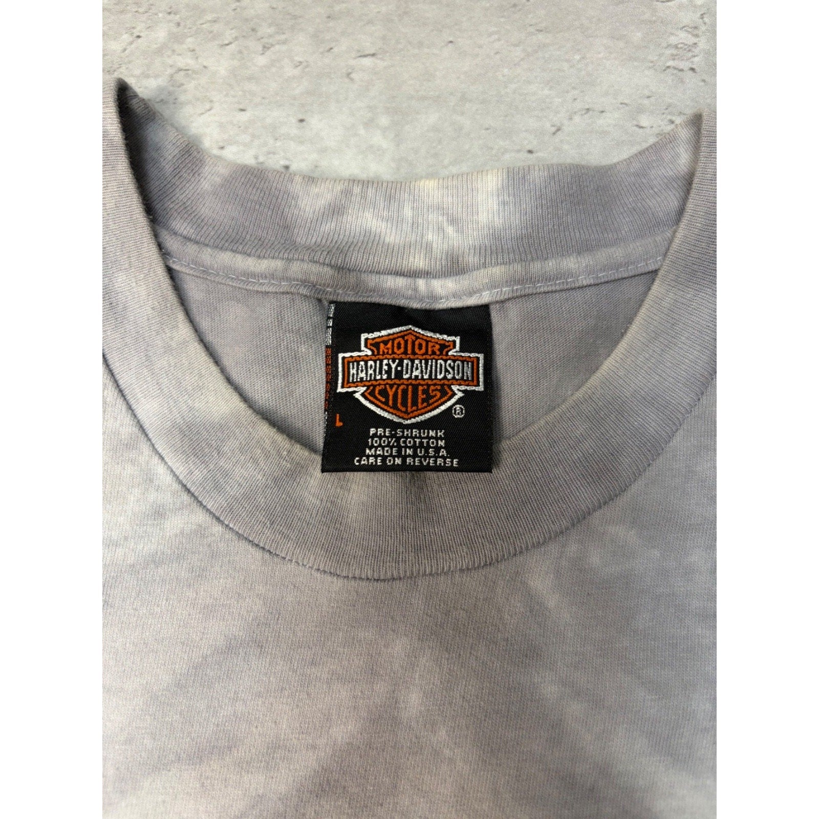 Vintage 1998 Harley Davidson Bald Eagle Graphic Tye Dye T-Shirt Size Large