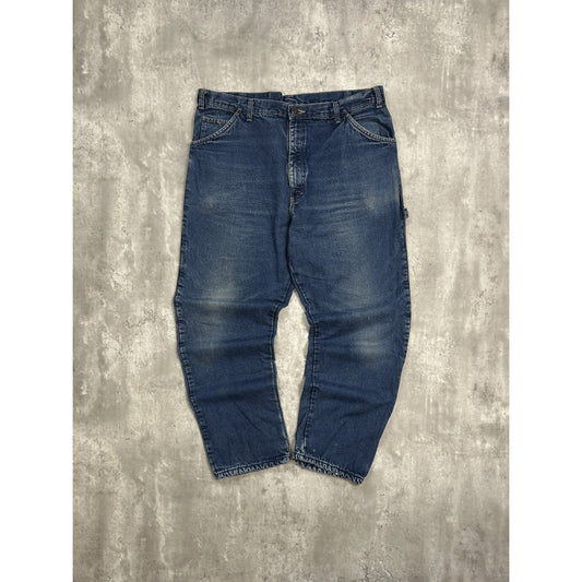 Vintage Dickies Dark Wash Denim Workwear Carpenter Pants Size 39 Blue