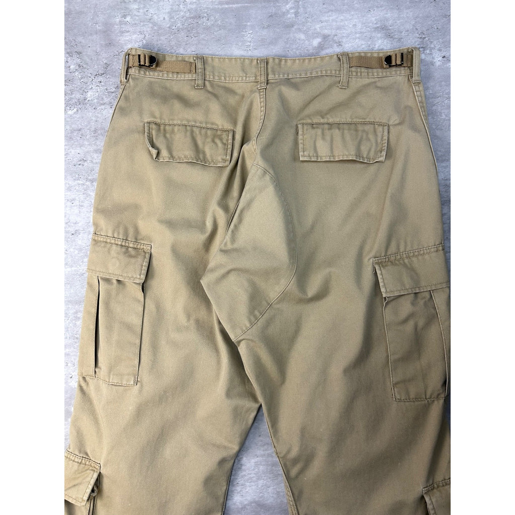 Vintage Military Issue Tactical Multi Pocket Beige Cargo Pants Size 38