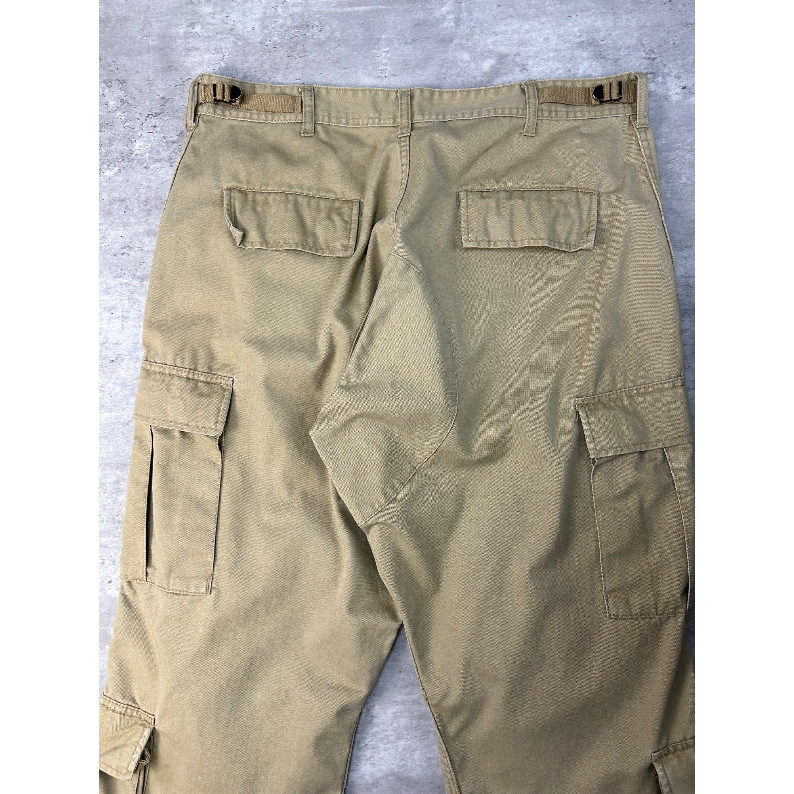 Vintage Military Issue Tactical Multi Pocket Beige Cargo Pants Size 38