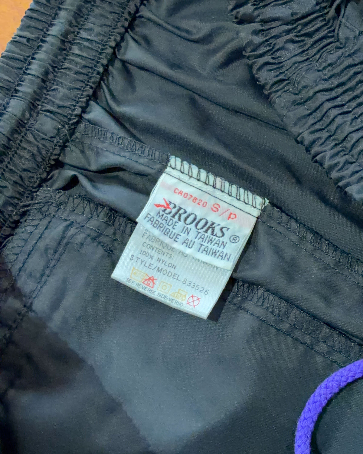 Vintage 90s Brooks Embroidered Spellout Logo Nylon Windbreaker Pants Size Small